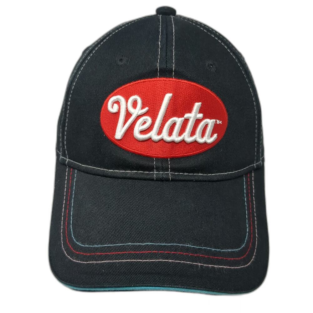 Scentsy Velata Baseball Cap Black OSFM Contrast Stitching Strapback Hat Patch